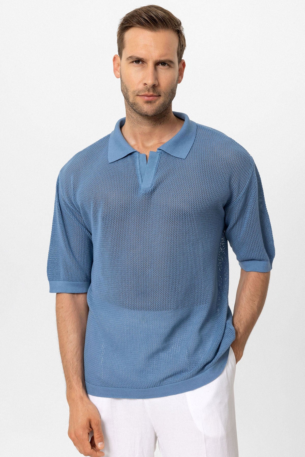 Antioch Siyah Polo Yaka Ajurlu Erkek T-Shirt