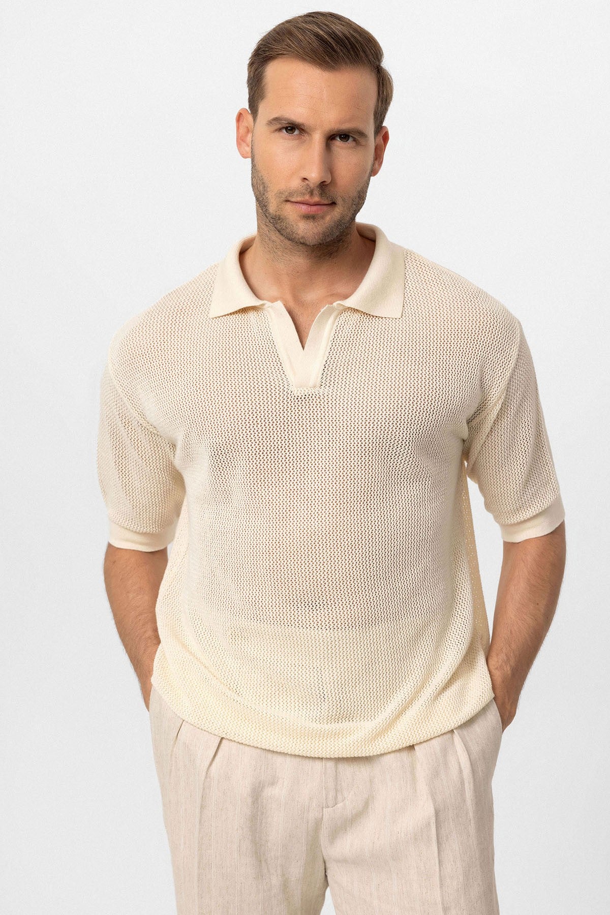 Antioch Siyah Polo Yaka Ajurlu Erkek T-Shirt