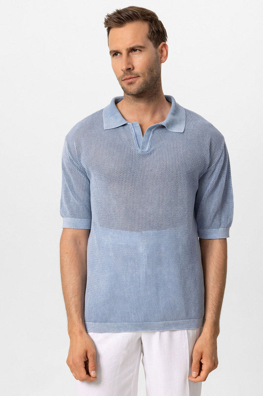 Antioch Siyah Polo Yaka Ajurlu Erkek T-Shirt