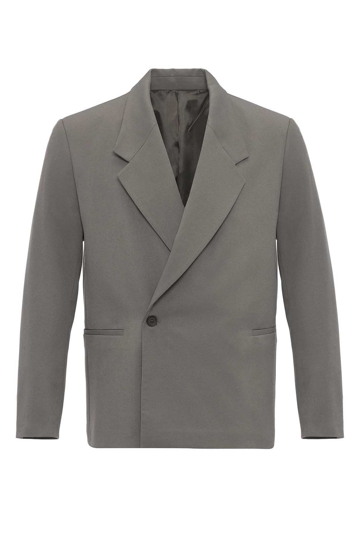 Kruvaze Kapama Fleto Cepli Erkek Blazer Ceket