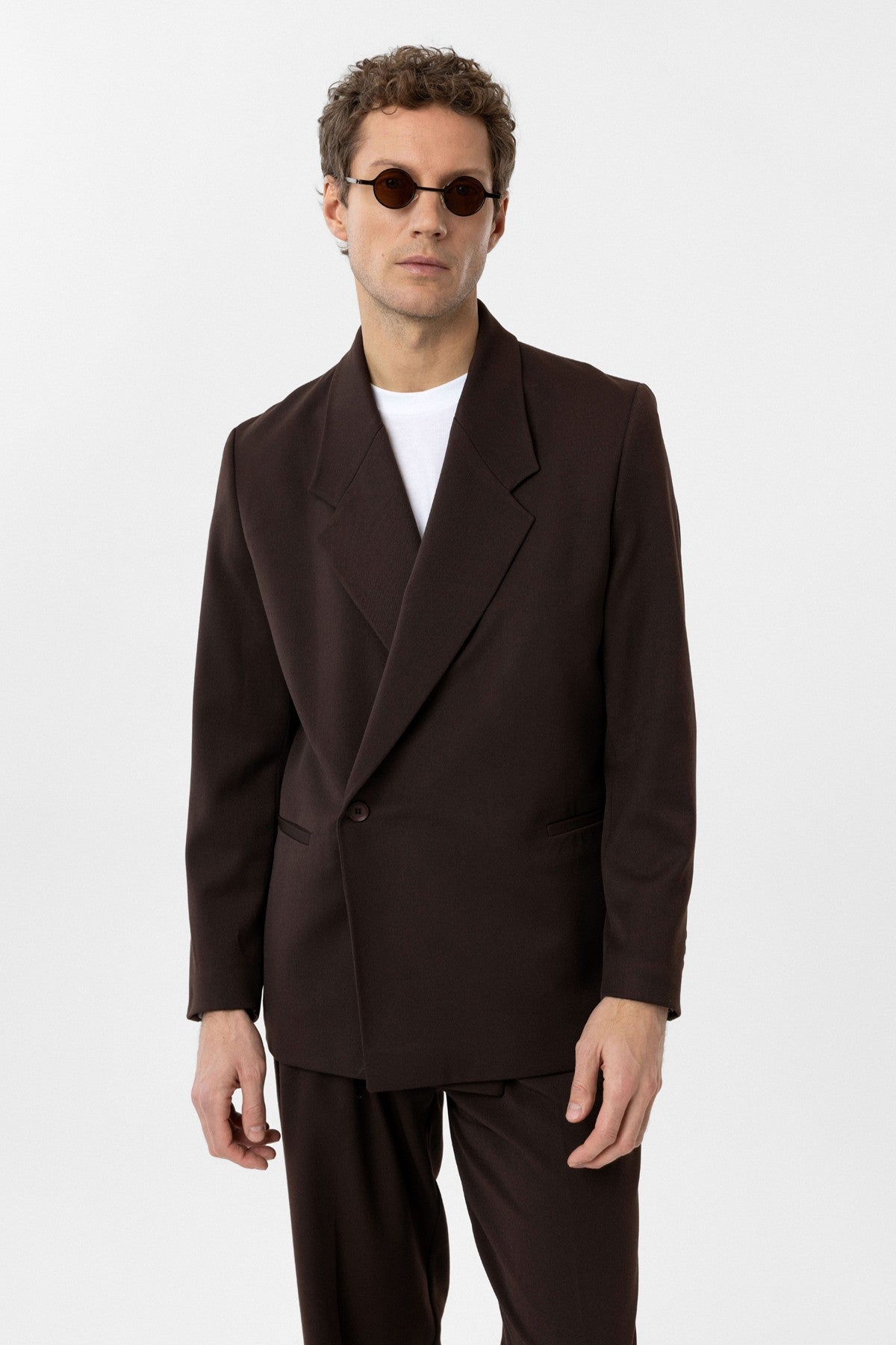 Kruvaze Kapama Fleto Cepli Erkek Blazer Ceket