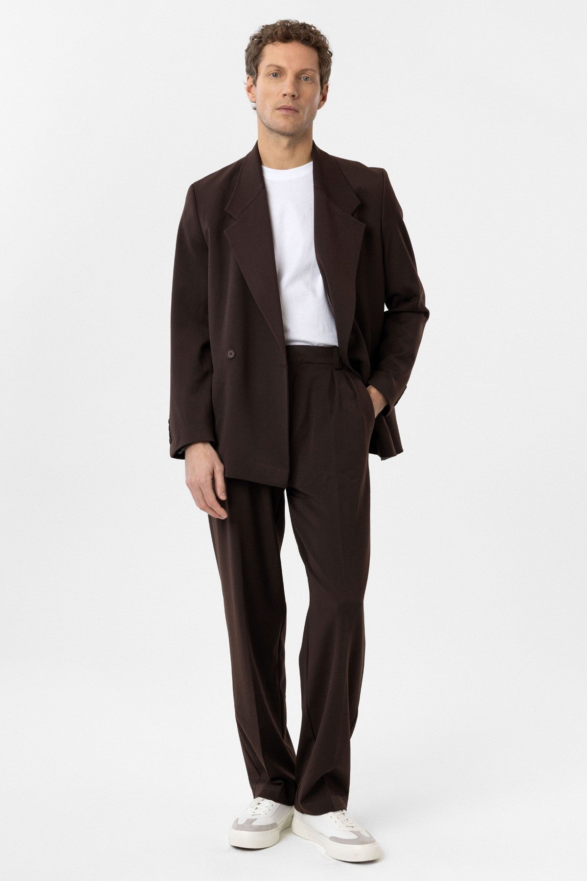 Kruvaze Kapama Fleto Cepli Erkek Blazer Ceket