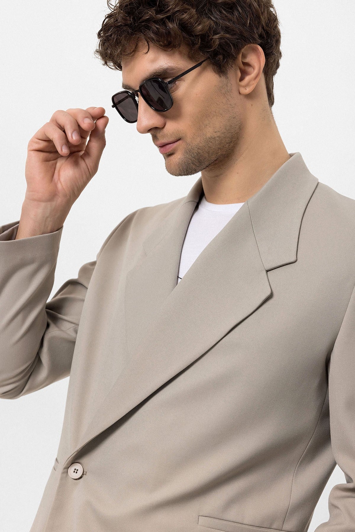 Kruvaze Kapama Fleto Cepli Erkek Blazer Ceket