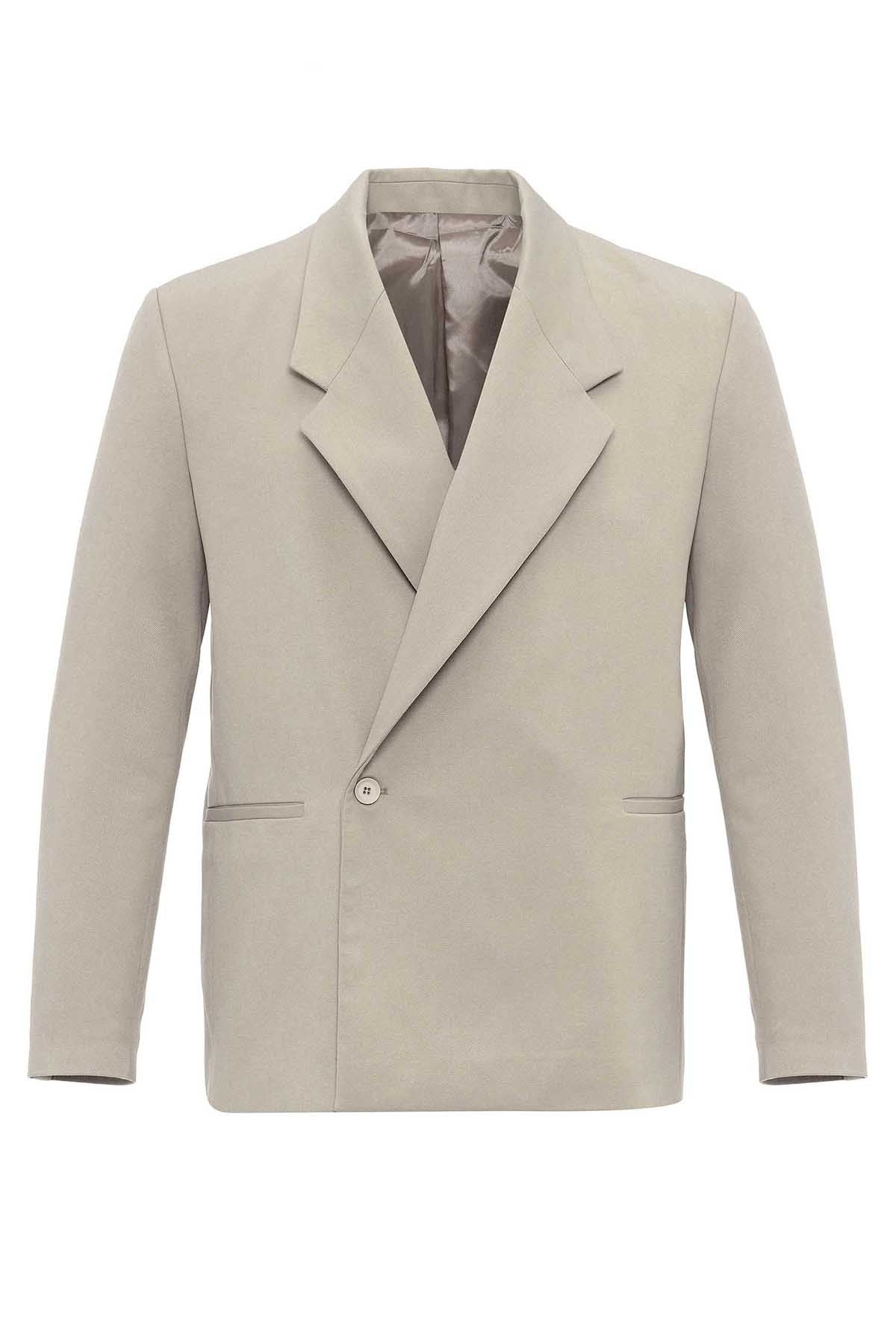Kruvaze Kapama Fleto Cepli Erkek Blazer Ceket