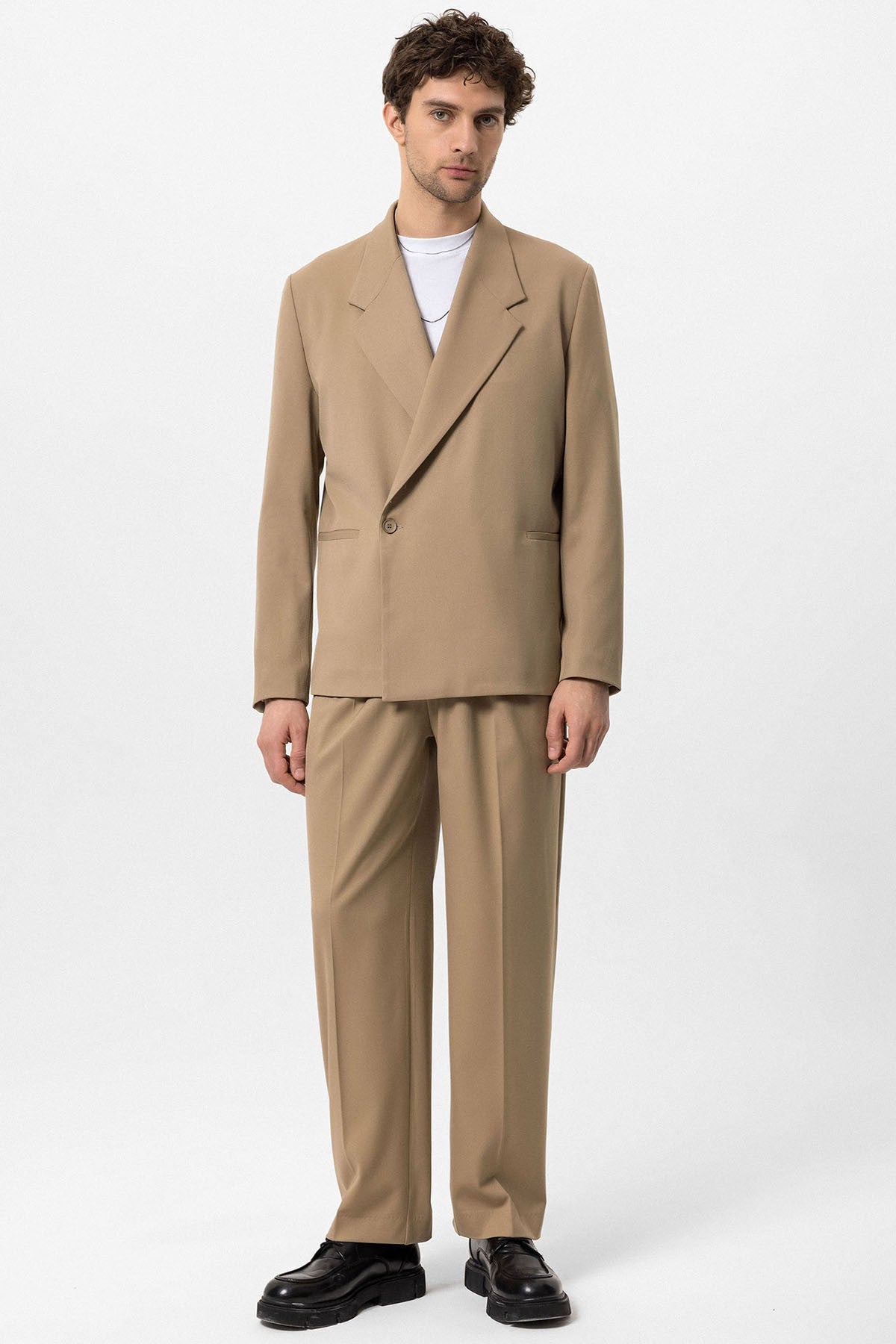 Kruvaze Kapama Fleto Cepli Erkek Blazer Ceket