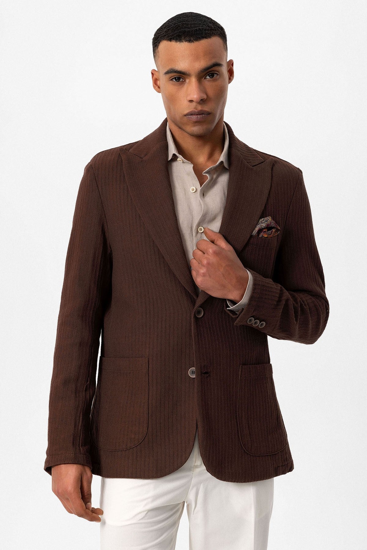 Antioch Torba Cepli Astarsız Erkek Blazer Ceket