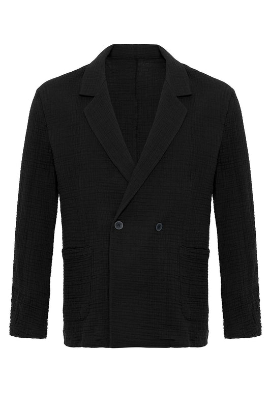 Antioch Kruvaze Kapama Astarsız Erkek Blazer Ceket