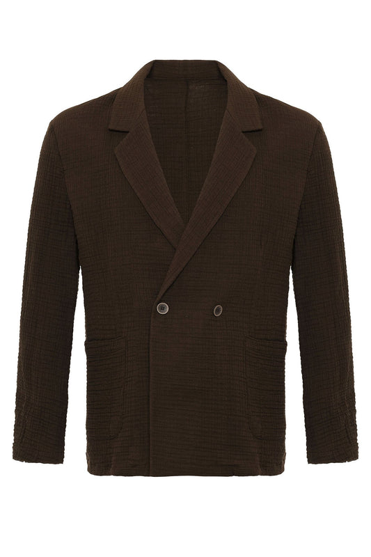 Antioch Kruvaze Kapama Astarsız Erkek Blazer Ceket