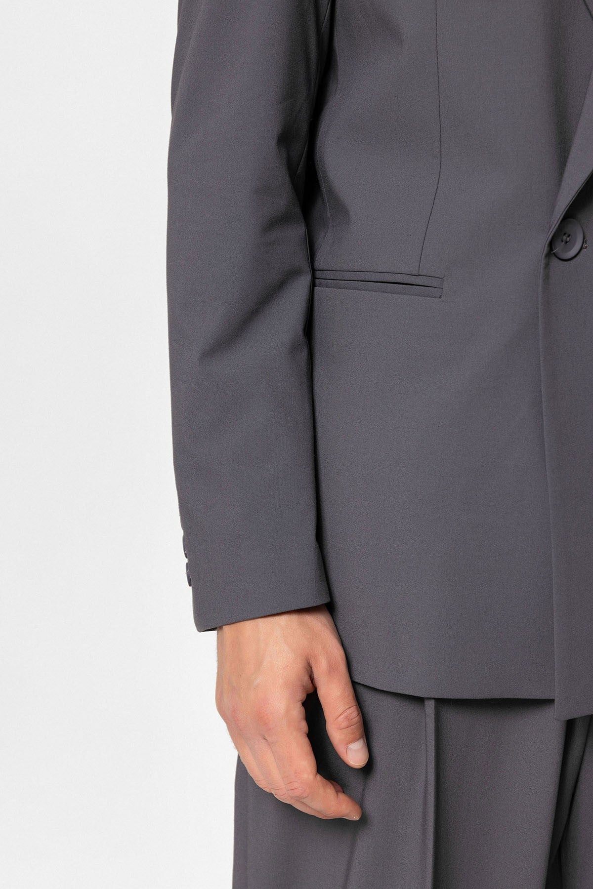 Antioch Tek Düğme Kruvaze Erkek Blazer Ceket