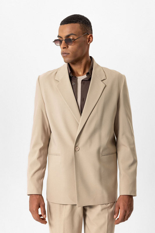 Antioch Tek Düğme Relaxed Erkek Blazer Ceket