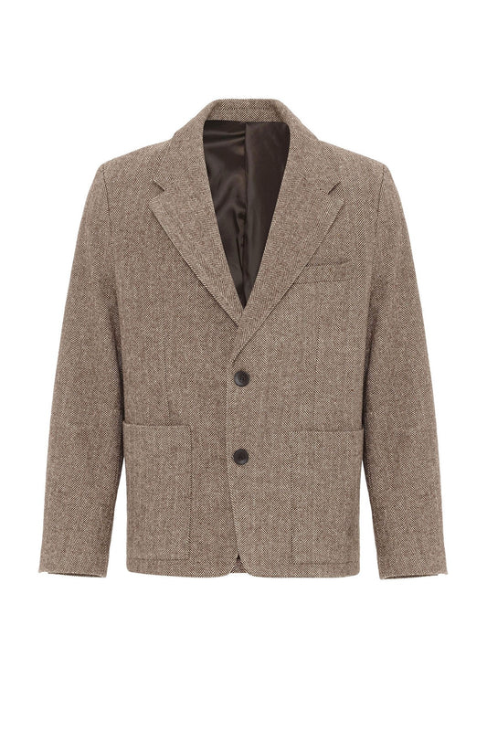 Antioch Balıksırtı Desenli Oversize Erkek Blazer Ceket