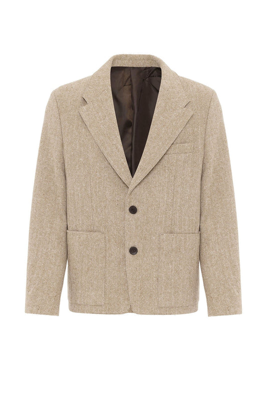 Antioch Balıksırtı Desenli Oversize Erkek Blazer Ceket