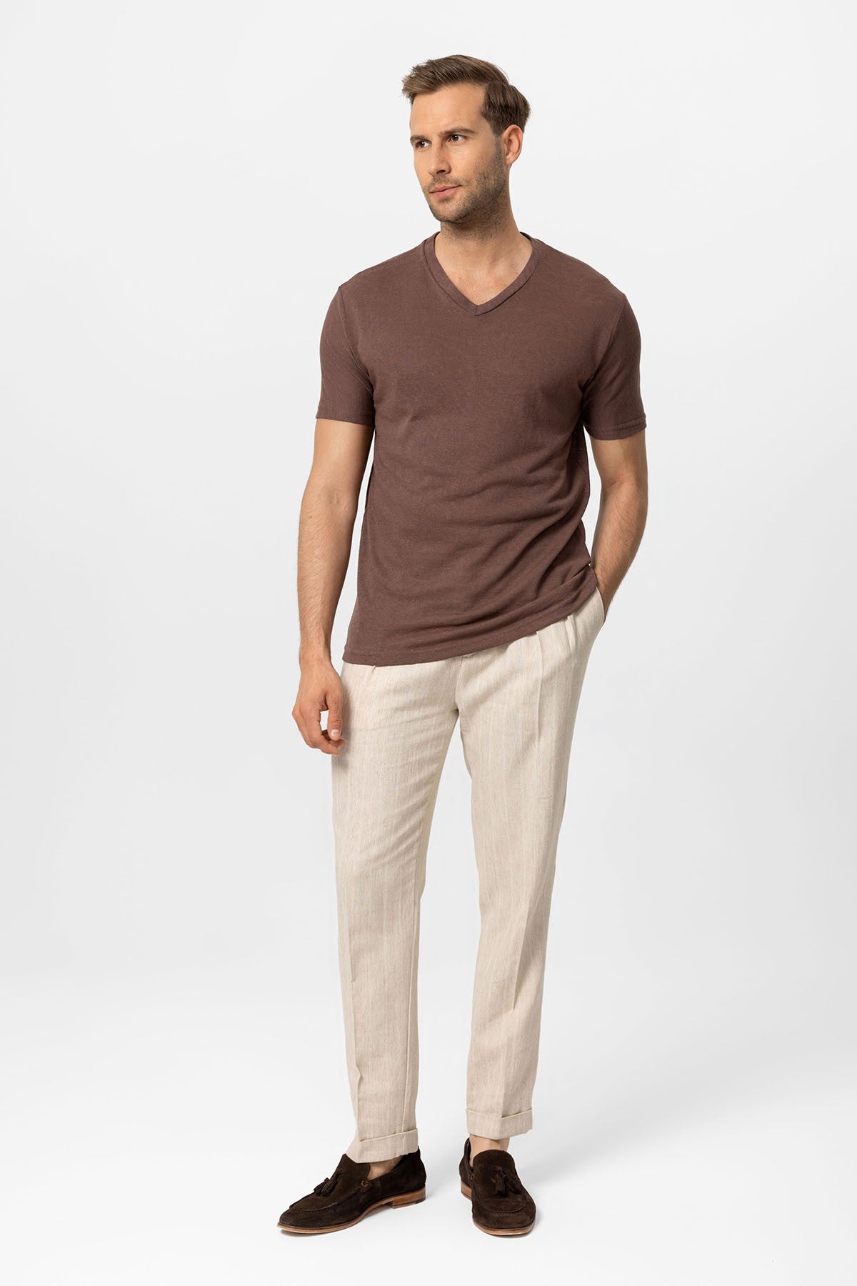 Antioch V Yaka Basic Erkek T-Shirt