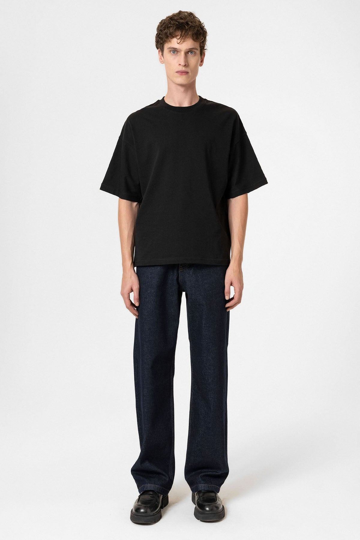 Antioch Siyah Crop Fit Erkek T-Shirt