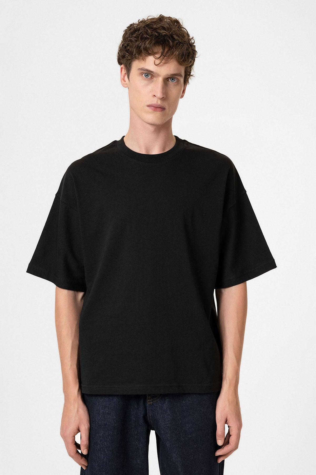 Antioch Siyah Crop Fit Erkek T-Shirt