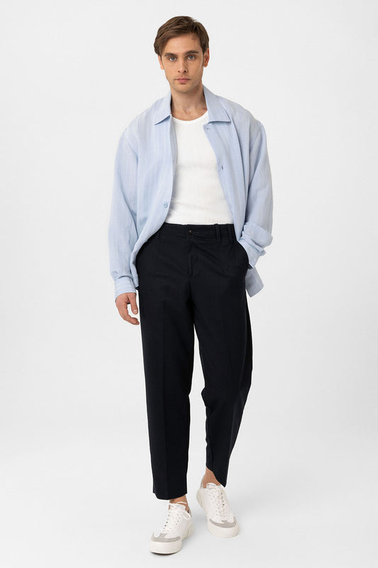 Antioch Siyah Yüksek Bel Straight Fit Erkek Pantolon