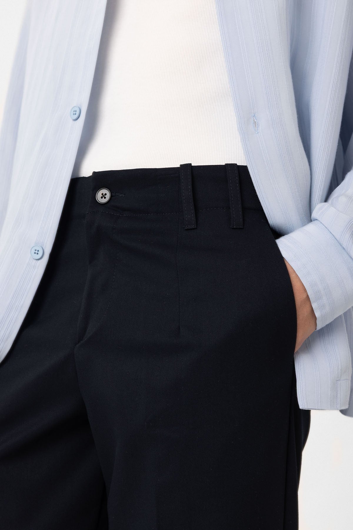 Antioch Siyah Yüksek Bel Straight Fit Erkek Pantolon