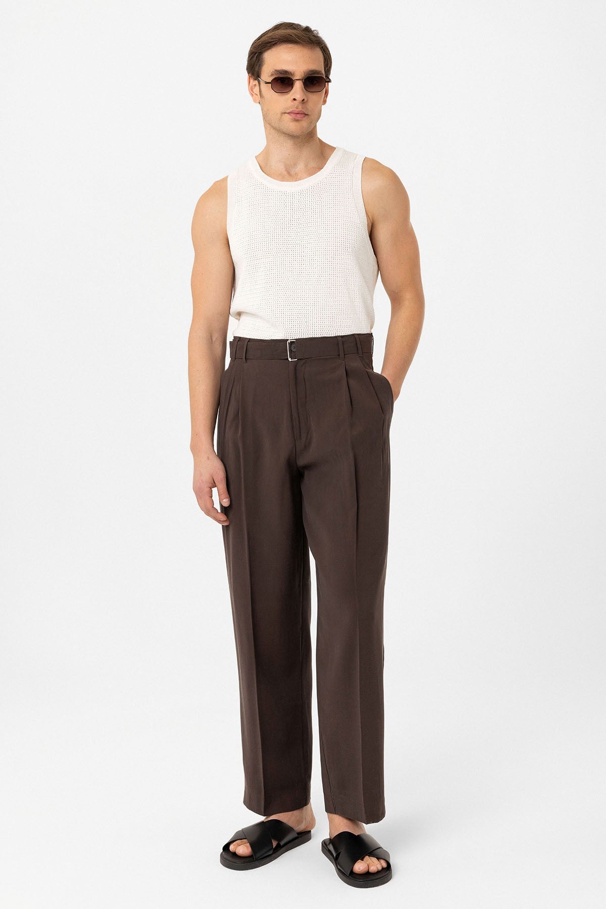 Antioch Modal Kumaş Relax Fit Kemerli Erkek Pantolon