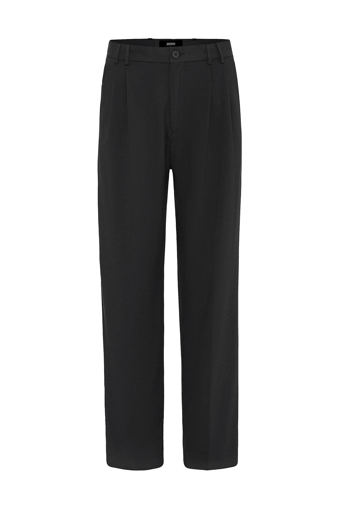 Antioch Siyah Çift Pileli Baggy Fit Erkek Pantolon