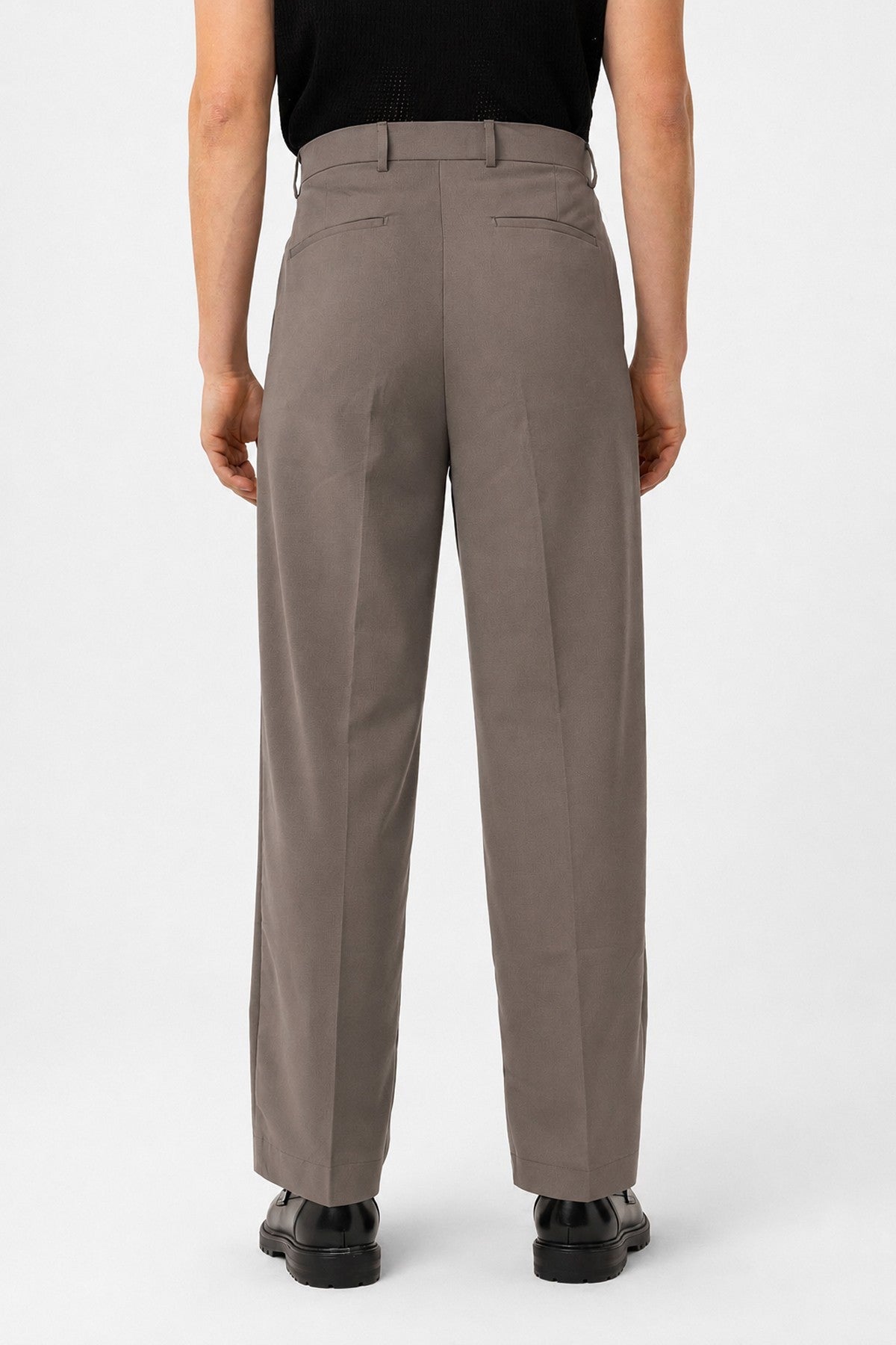 Antioch Siyah Çift Pileli Baggy Fit Erkek Pantolon