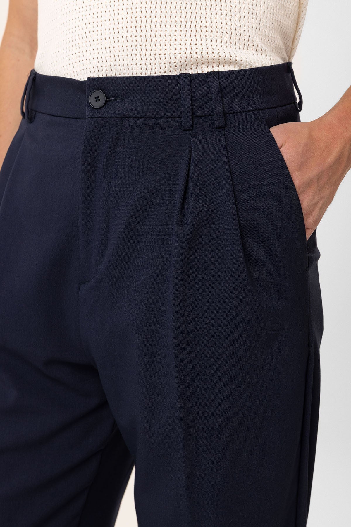 Antioch Siyah Çift Pileli Baggy Fit Erkek Pantolon