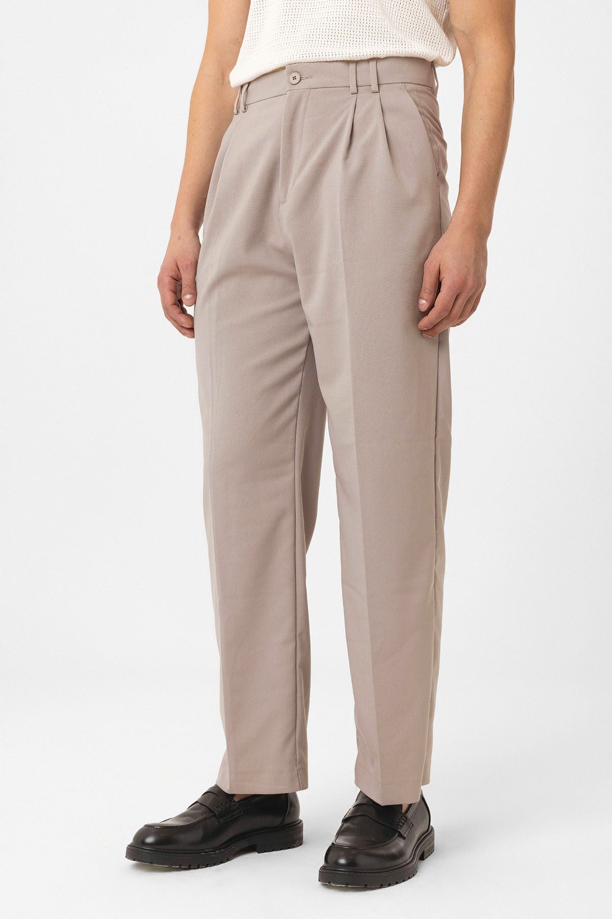 Antioch Siyah Çift Pileli Baggy Fit Erkek Pantolon