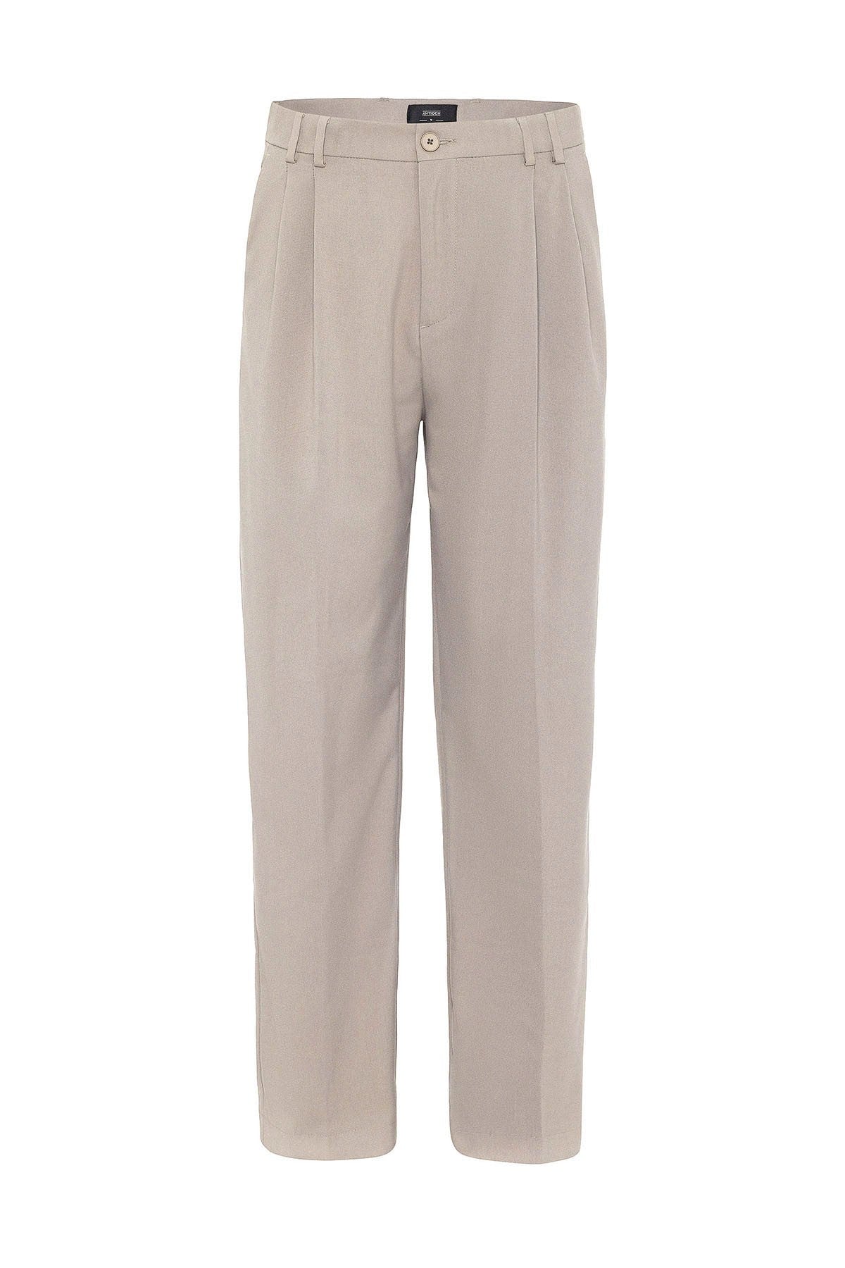Antioch Siyah Çift Pileli Baggy Fit Erkek Pantolon
