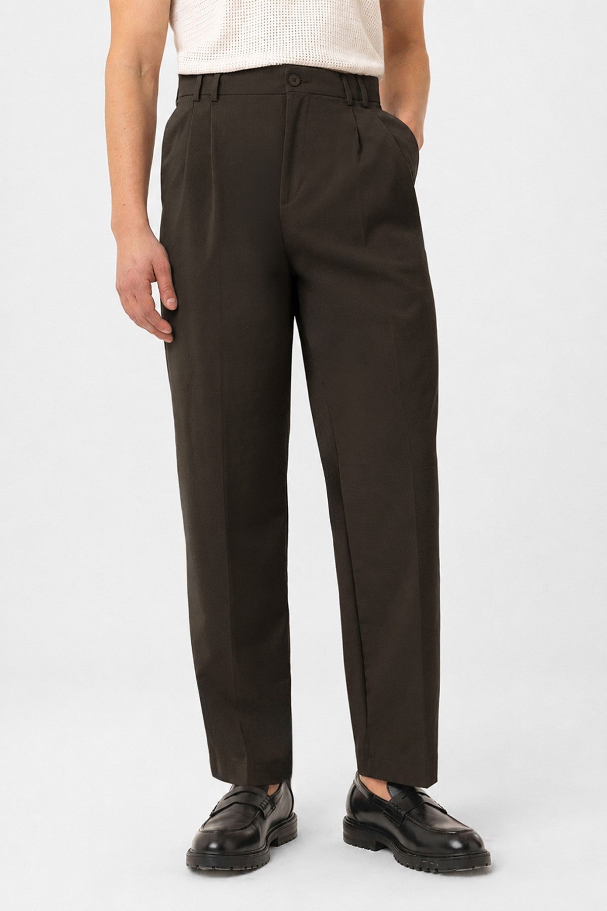 Çift Pileli Baggy Fit Erkek Pantolon