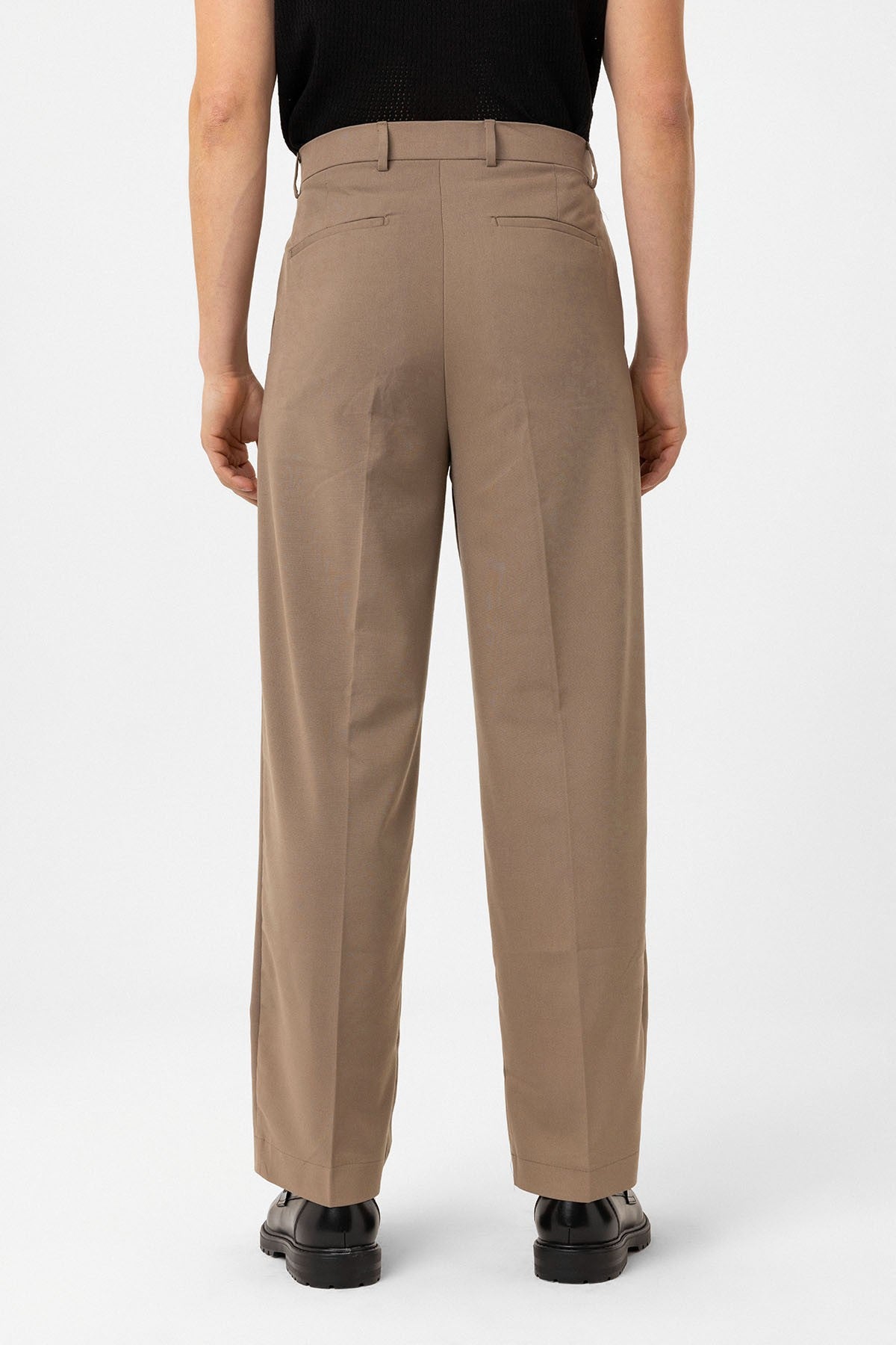 Antioch Siyah Çift Pileli Baggy Fit Erkek Pantolon