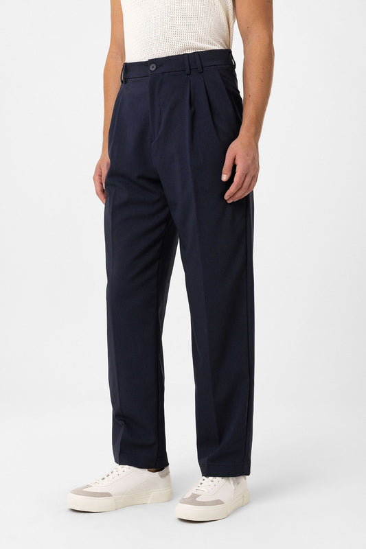 Antioch Siyah Çift Pileli Baggy Fit Erkek Pantolon