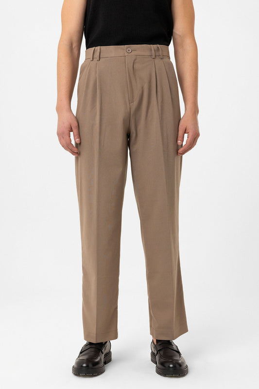 Antioch Siyah Çift Pileli Baggy Fit Erkek Pantolon