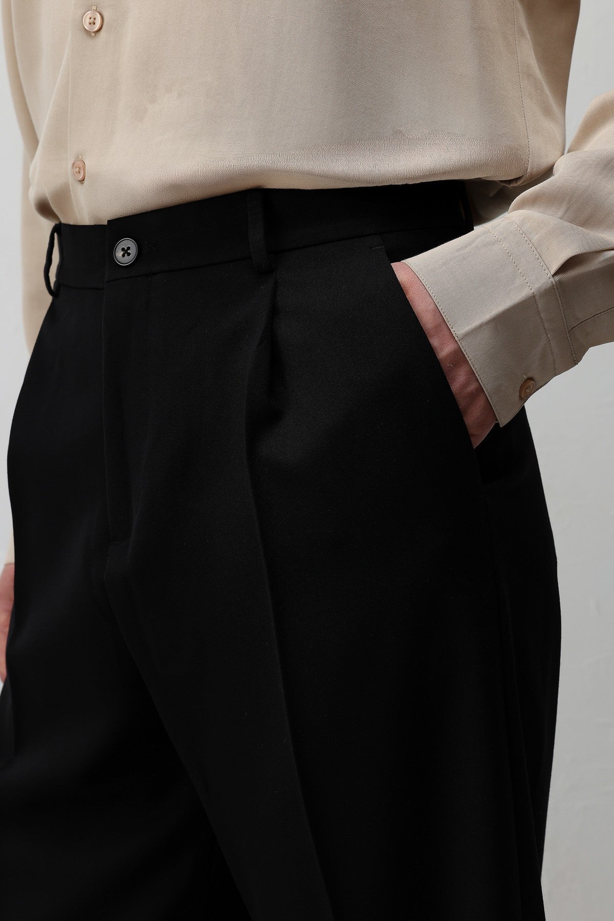Antioch Siyah-1 Relax Fit Pilili Erkek Pantolon