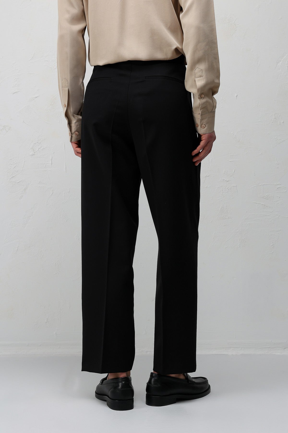 Antioch Siyah-1 Relax Fit Pilili Erkek Pantolon