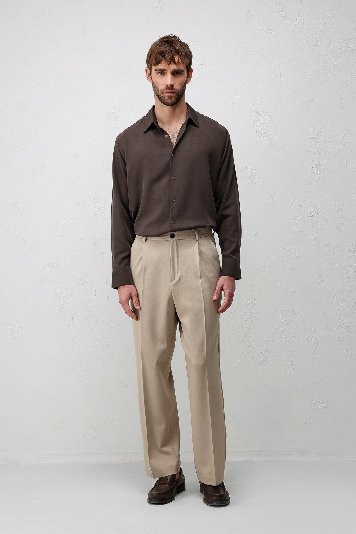 Antioch Siyah-1 Relax Fit Pilili Erkek Pantolon