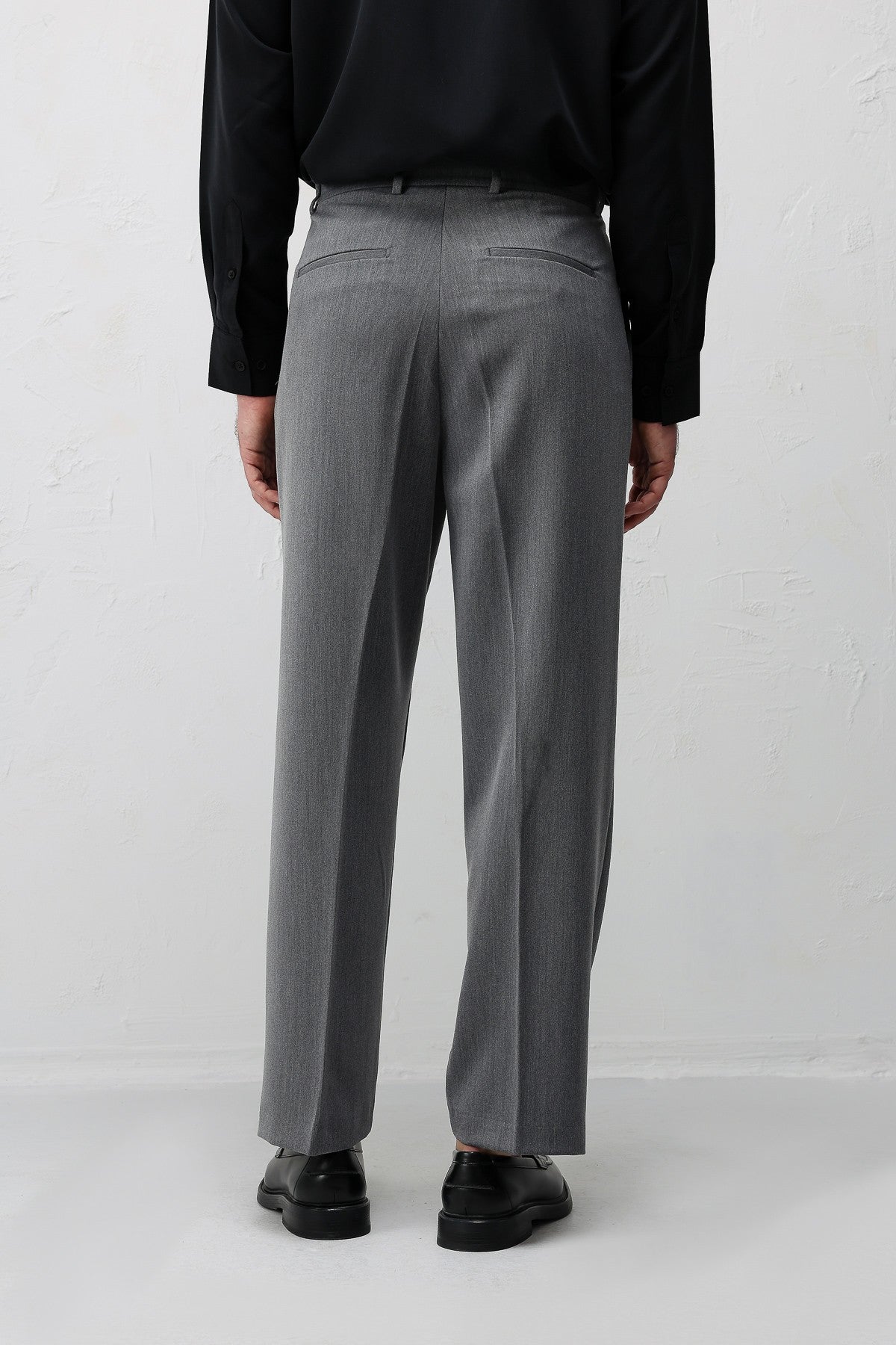 Antioch Siyah-1 Relax Fit Pilili Erkek Pantolon