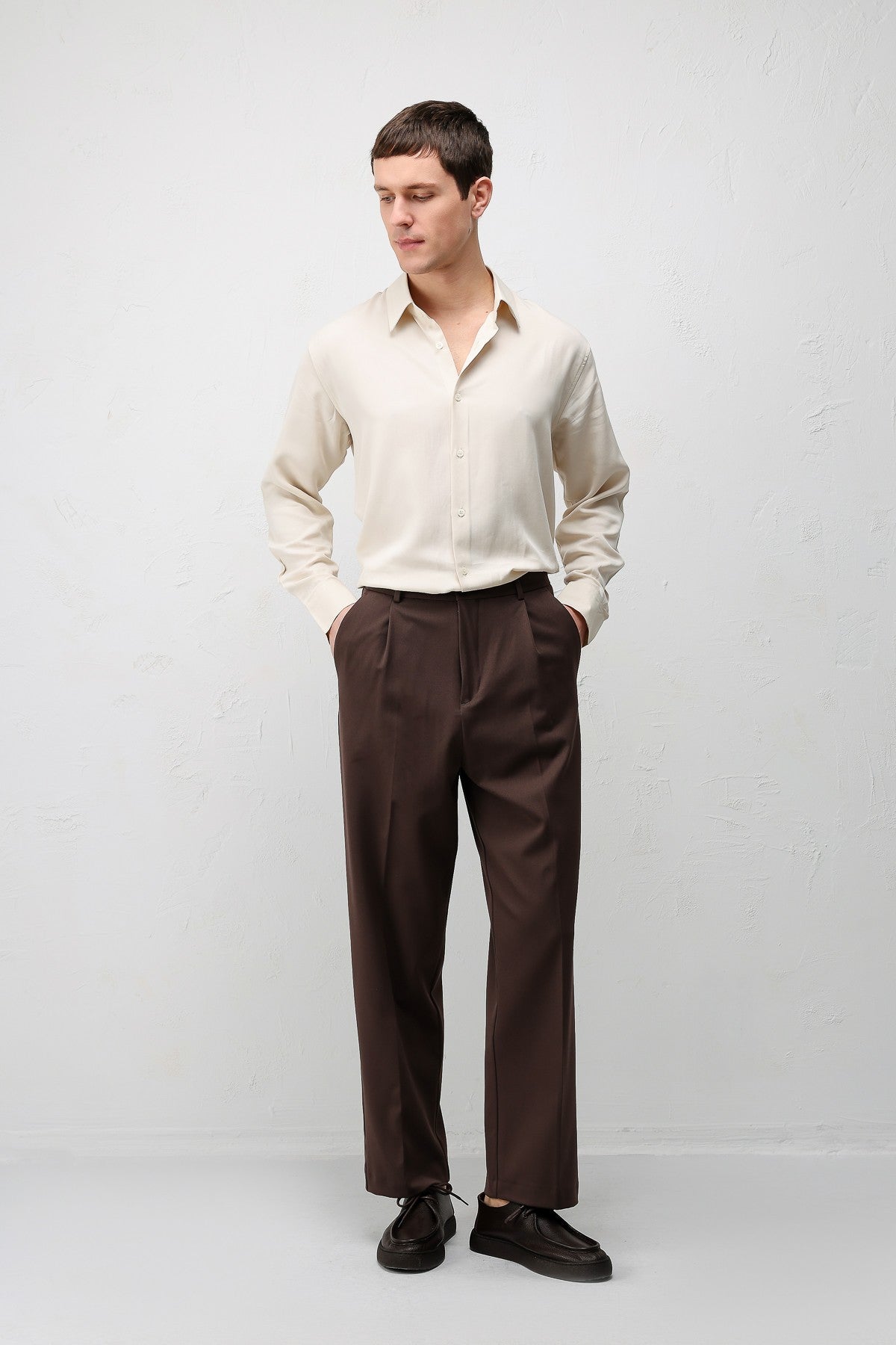Antioch Siyah-1 Relax Fit Pilili Erkek Pantolon