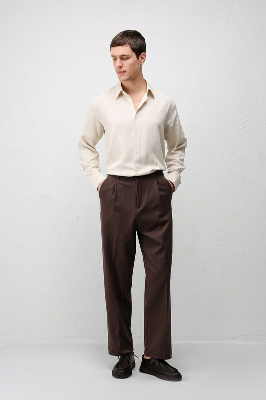 Relax Fit Pilili Erkek Pantolon