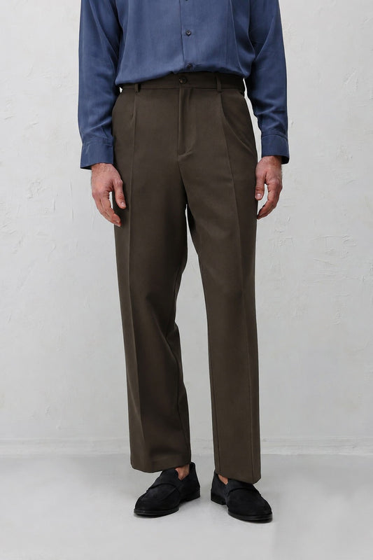 Antioch Siyah-1 Relax Fit Pilili Erkek Pantolon