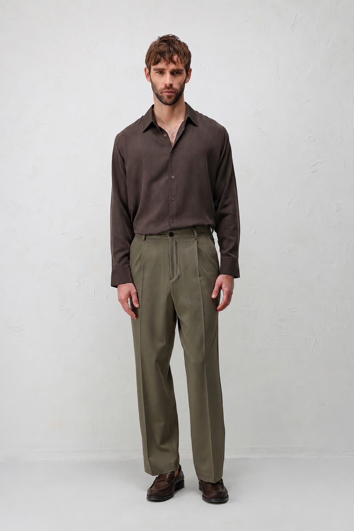 Antioch Siyah-1 Relax Fit Pilili Erkek Pantolon