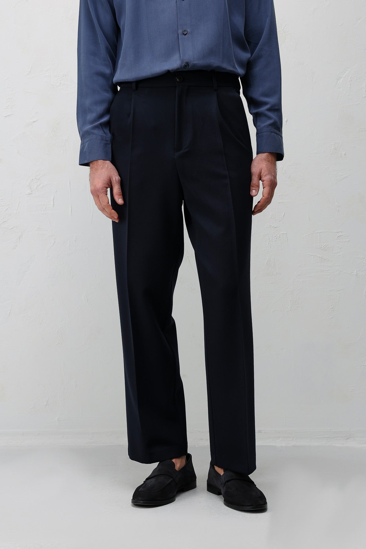 Antioch Siyah-1 Relax Fit Pilili Erkek Pantolon