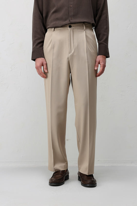 Antioch Siyah-1 Relax Fit Pilili Erkek Pantolon