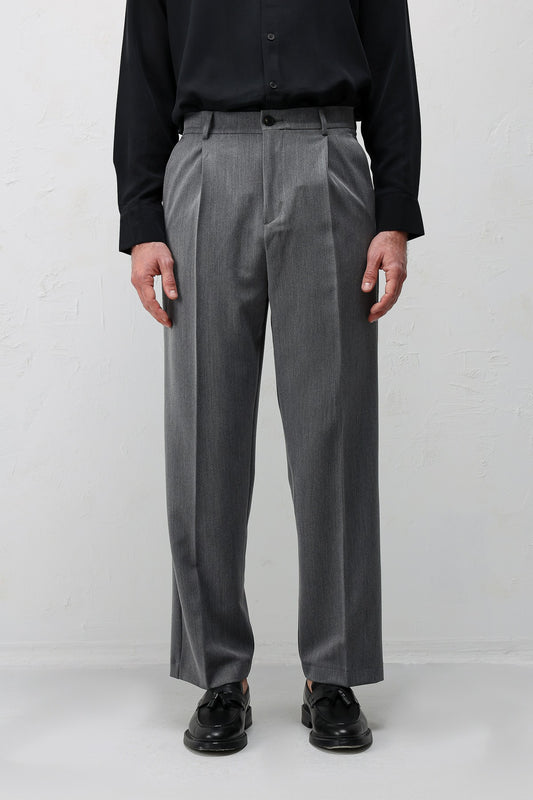 Antioch Siyah-1 Relax Fit Pilili Erkek Pantolon