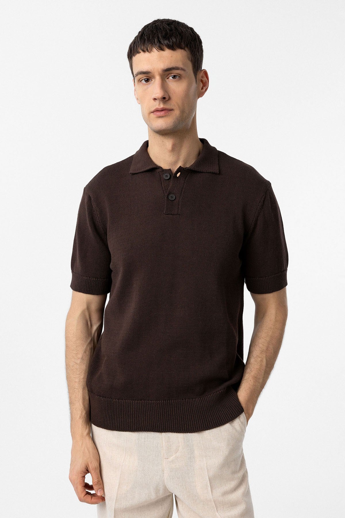 Antioch Siyah 100% Pamuk Polo Yaka Triko T-Shirt