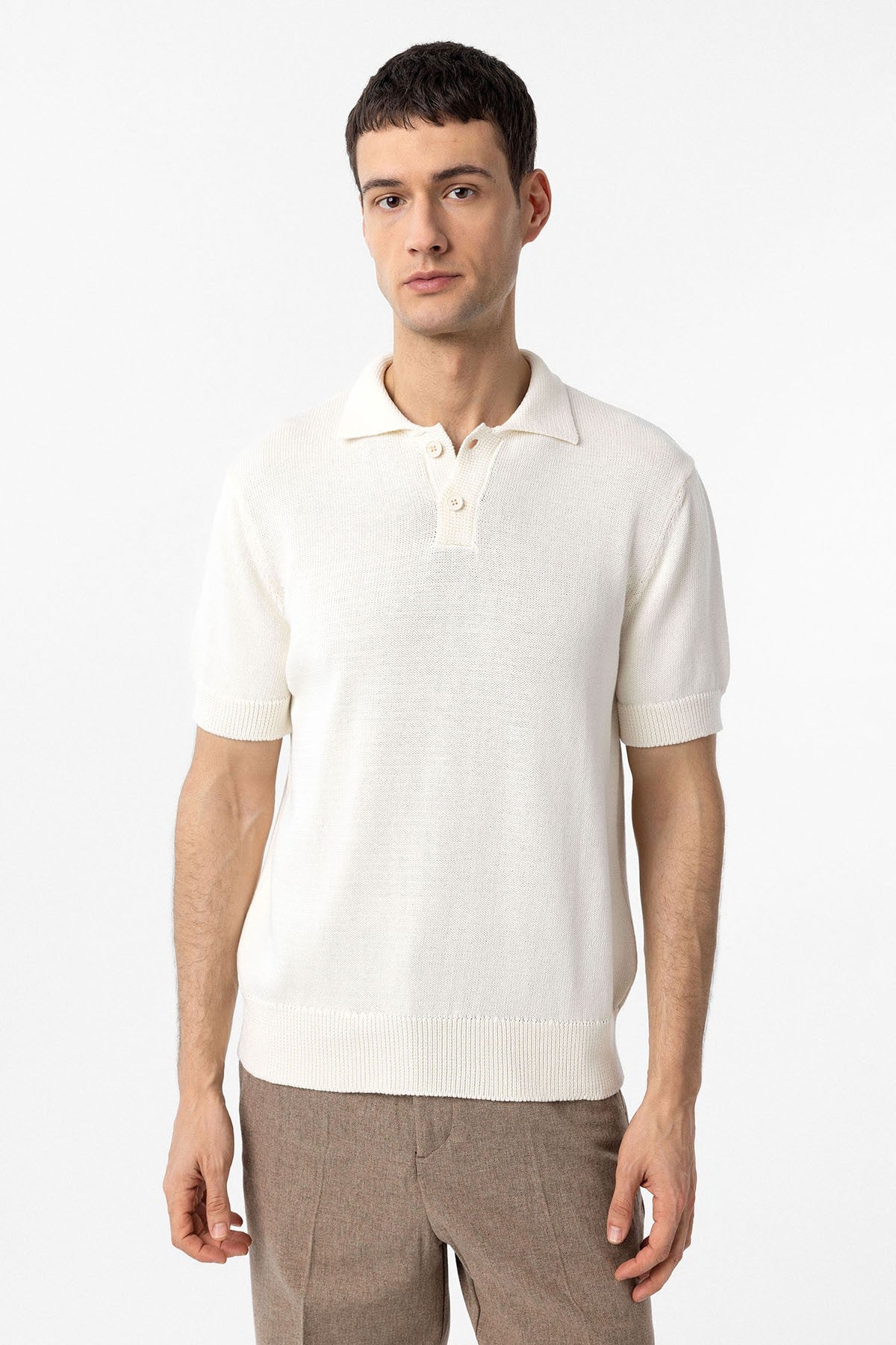 Antioch Siyah 100% Pamuk Polo Yaka Triko T-Shirt