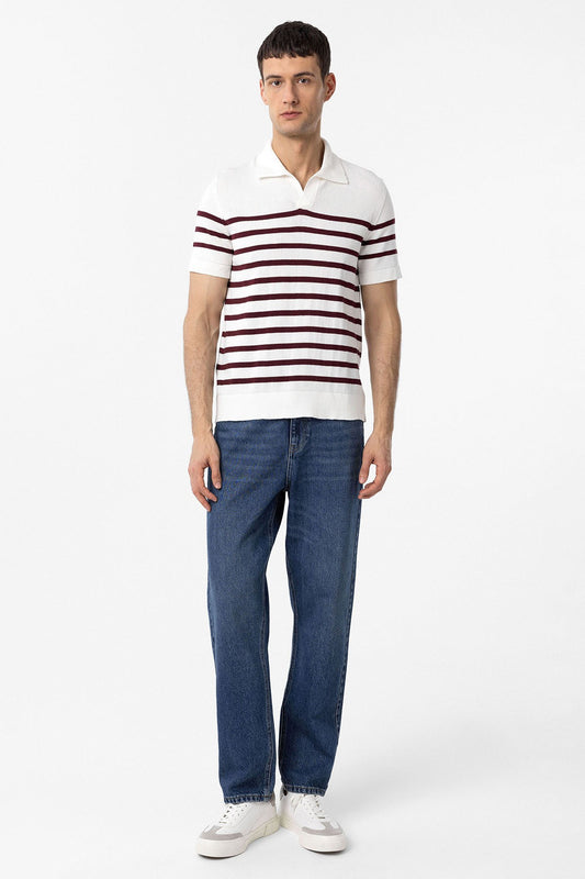 Antioch Polo Yaka Çizgili Erkek Triko T-Shirt