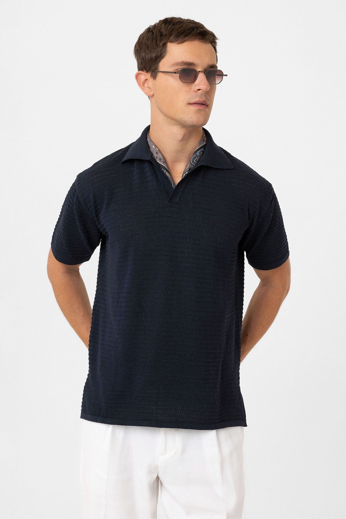 Antioch Polo Yaka Dokulu Erkek Triko T-Shirt