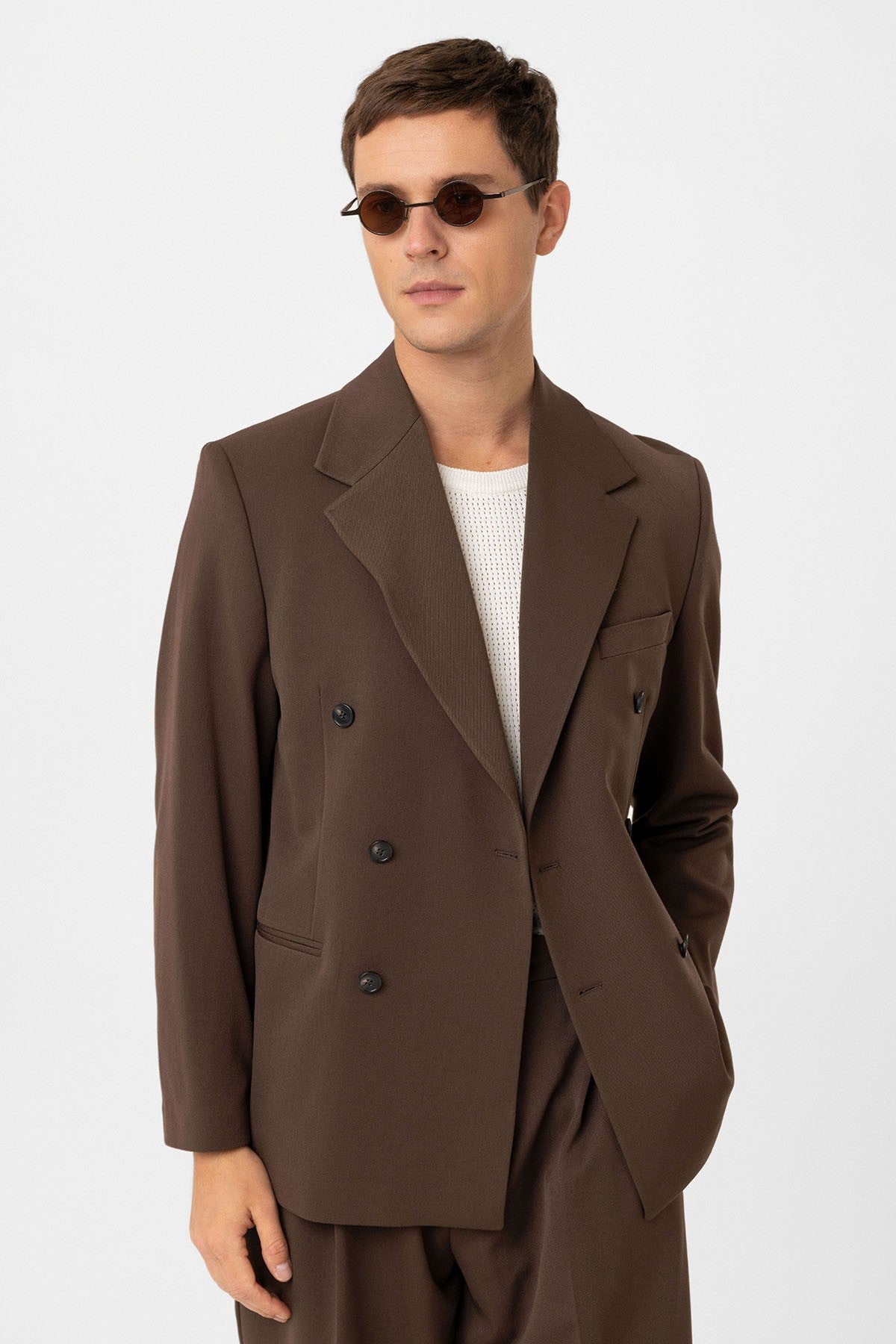 Antioch Relax Fit Kruvaze Erkek Blazer Ceket