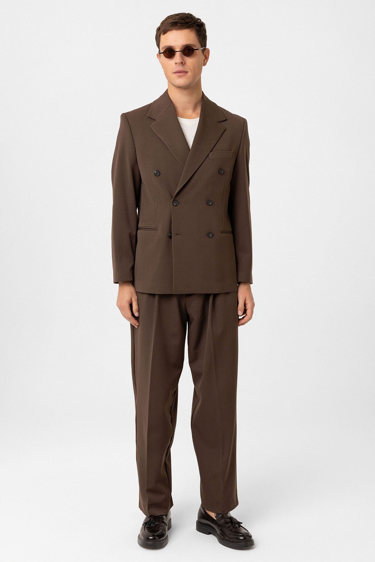 Antioch Relax Fit Kruvaze Erkek Blazer Ceket
