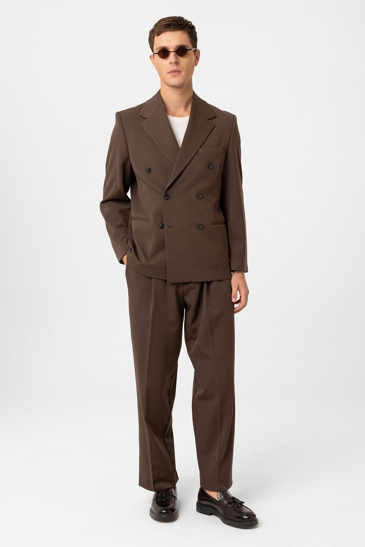 Antioch Relax Fit Kruvaze Erkek Blazer Ceket