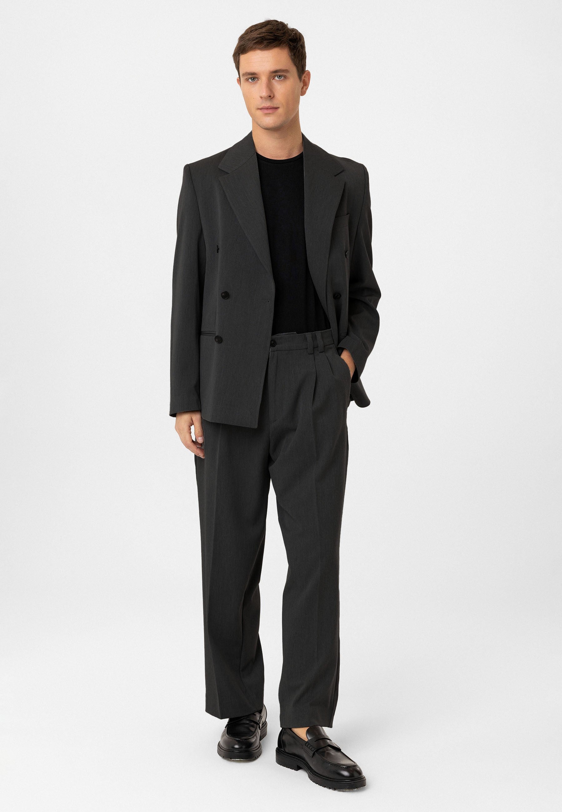 Antioch Relax Fit Kruvaze Erkek Blazer Ceket